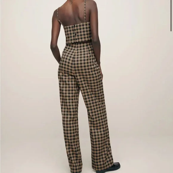 Reformation Cleo Two Piece Set in Brown Plaid - Picture 3 of 8